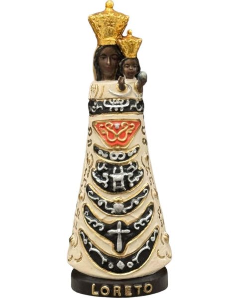 Immagine di Statua Madonna Nera di Loreto 7,5 cm legno dipinto