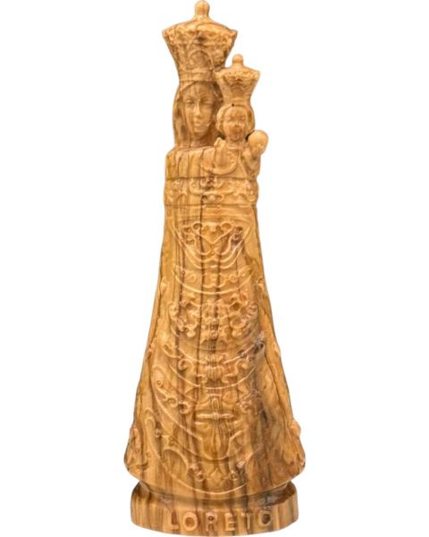 Immagine di Statua Madonna Nera di Loreto 15 cm legno d’ulivo