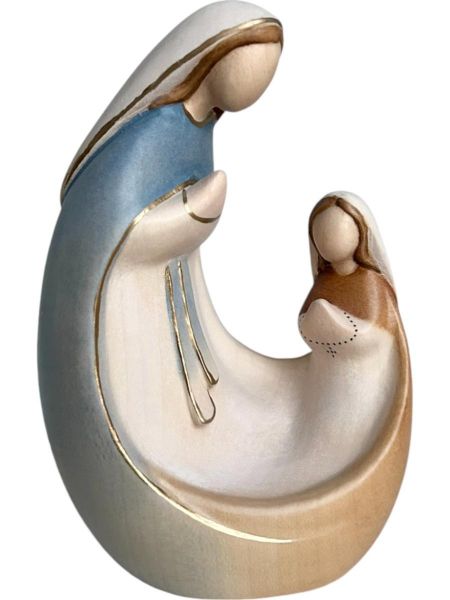 Immagine di Madonna di Lourdes stilizzata e Bernadette 150 cm legno dipinto e oro