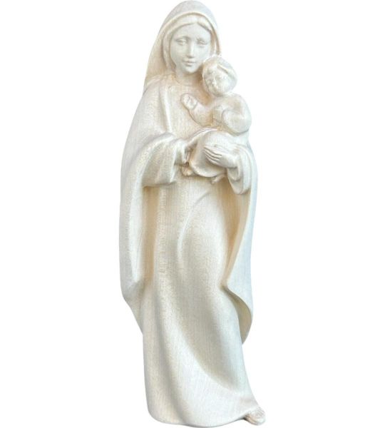 Immagine di Scultura Madonna con Bambino stilizzata 150 cm legno naturale
