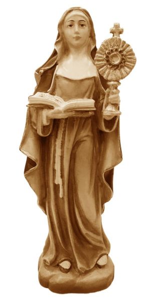 Immagine di Statua Santa Chiara di Assisi 60 cm legno marrone
