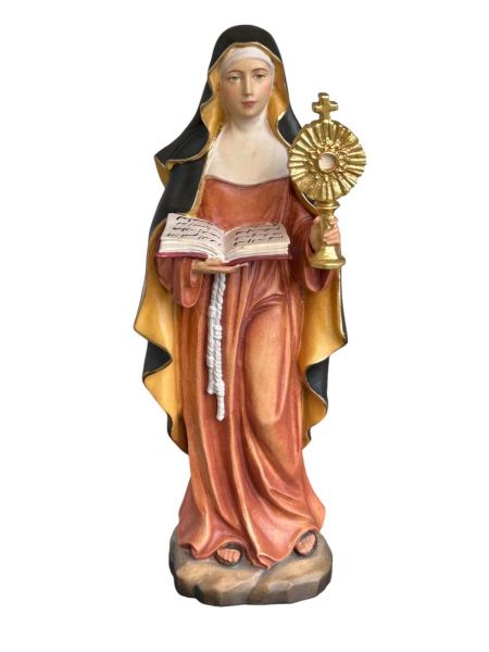 Immagine di Statua Santa Chiara di Assisi 60 cm legno dipinto