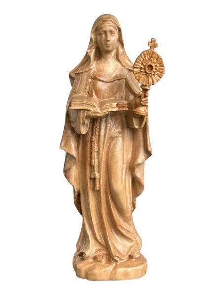 Imagen de Estatua Santa Clara de Asís con custodia 7,5 cm madera de olivo