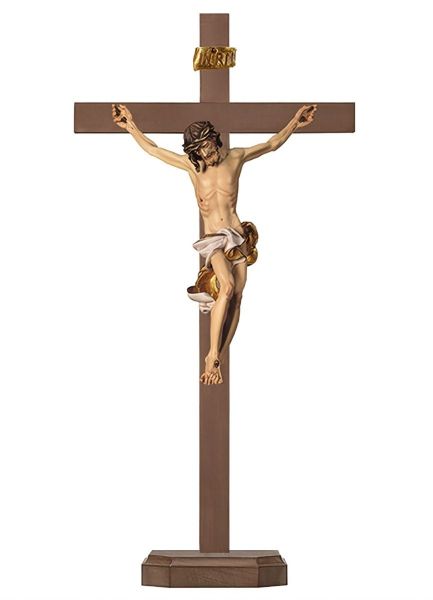 Immagine di Crocifisso barocco bianco da tavolo 51x24 cm legno
