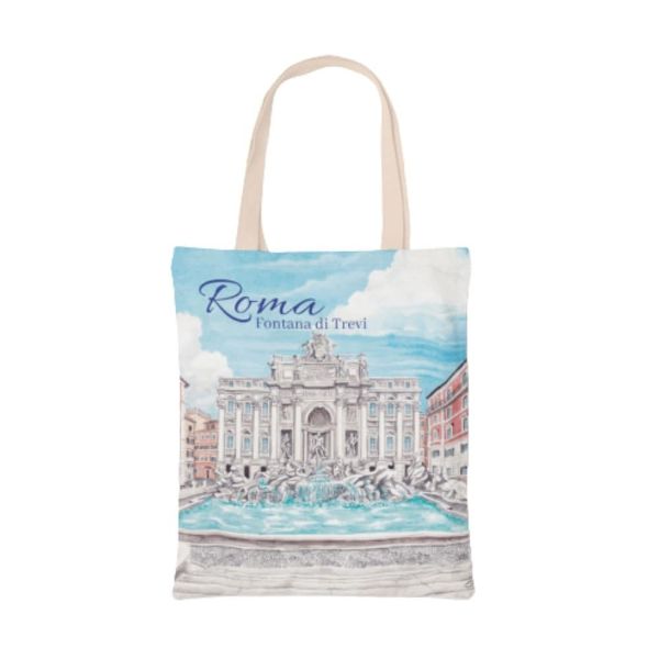 Immagine di Tote bag Fontana di Trevi acquerello