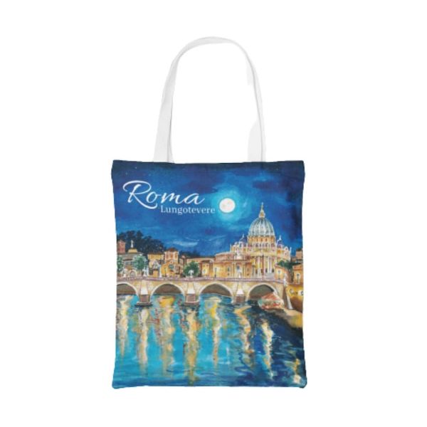 Immagine di Tote bag Lungotevere di Roma acquerello
