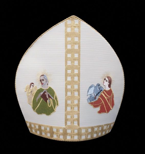 Picture of Four Evangelists Bishop Mitre hand-embroidered in gold and color