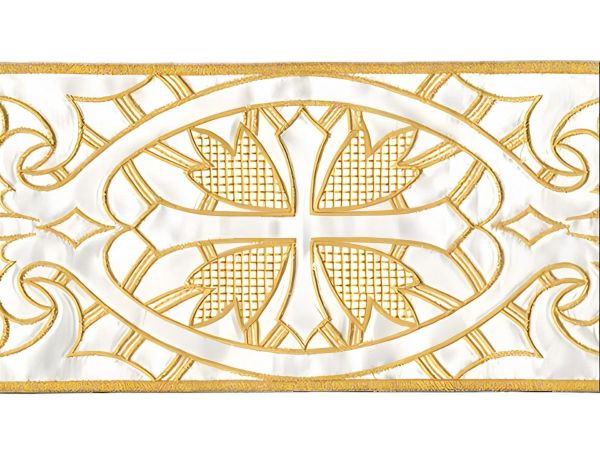 Immagine di Gallone dorato con ricamo in filato oro 11 cm