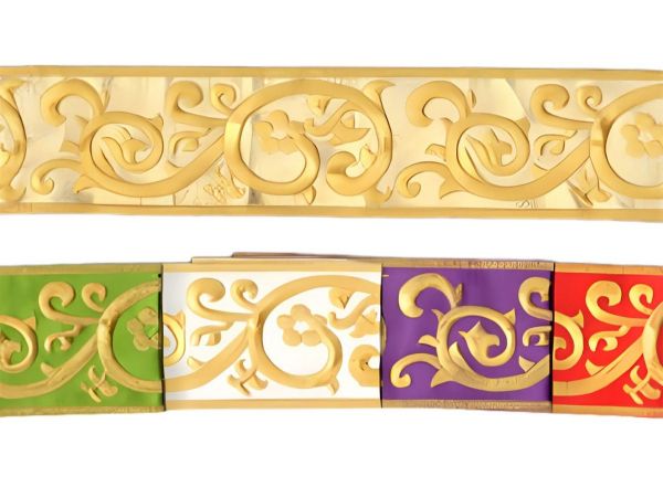 Immagine di Gallone dorato con ricamo in filato oro 2 cm
