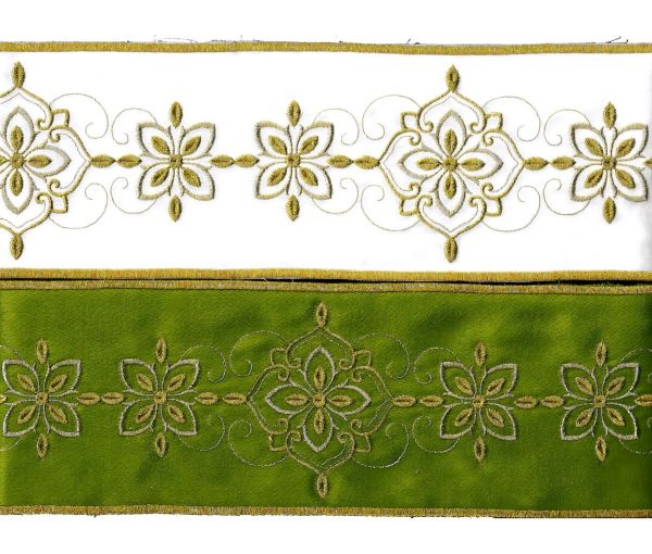 Immagine di Gallone dorato con ricamo in filato oro 9 cm