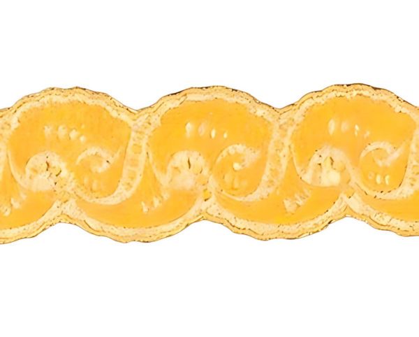 Immagine di Gallone liturgico in sablé oro ricamo rocaille in filato oro 4 cm