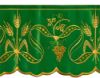 Immagine di Mantovana per Altare ricamo Uva e Spighe filato oro su raso 24 cm
