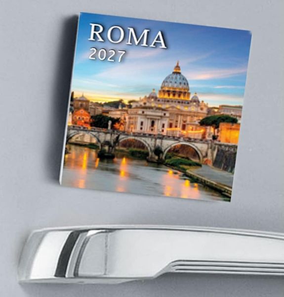 Immagine di Calendario magnetico 2027 Roma San Pietro di notte cm 8x8