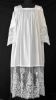 Picture of MADE TO MEASURE White Alb, Cross IHS Wheat Chalice Grapes embroidery on tulle pure linen
