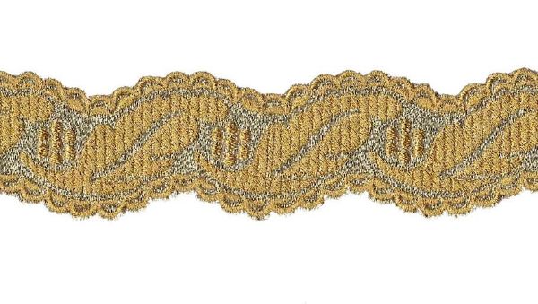 Immagine di Gallone liturgico in sablé oro ricamo a colonna 3 cm