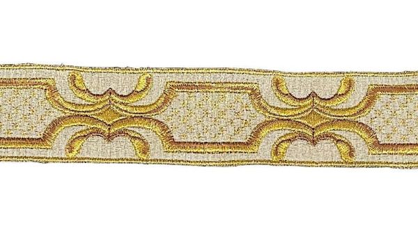 Immagine di Gallone liturgico su raso di poliestere ricamo oro 3 cm